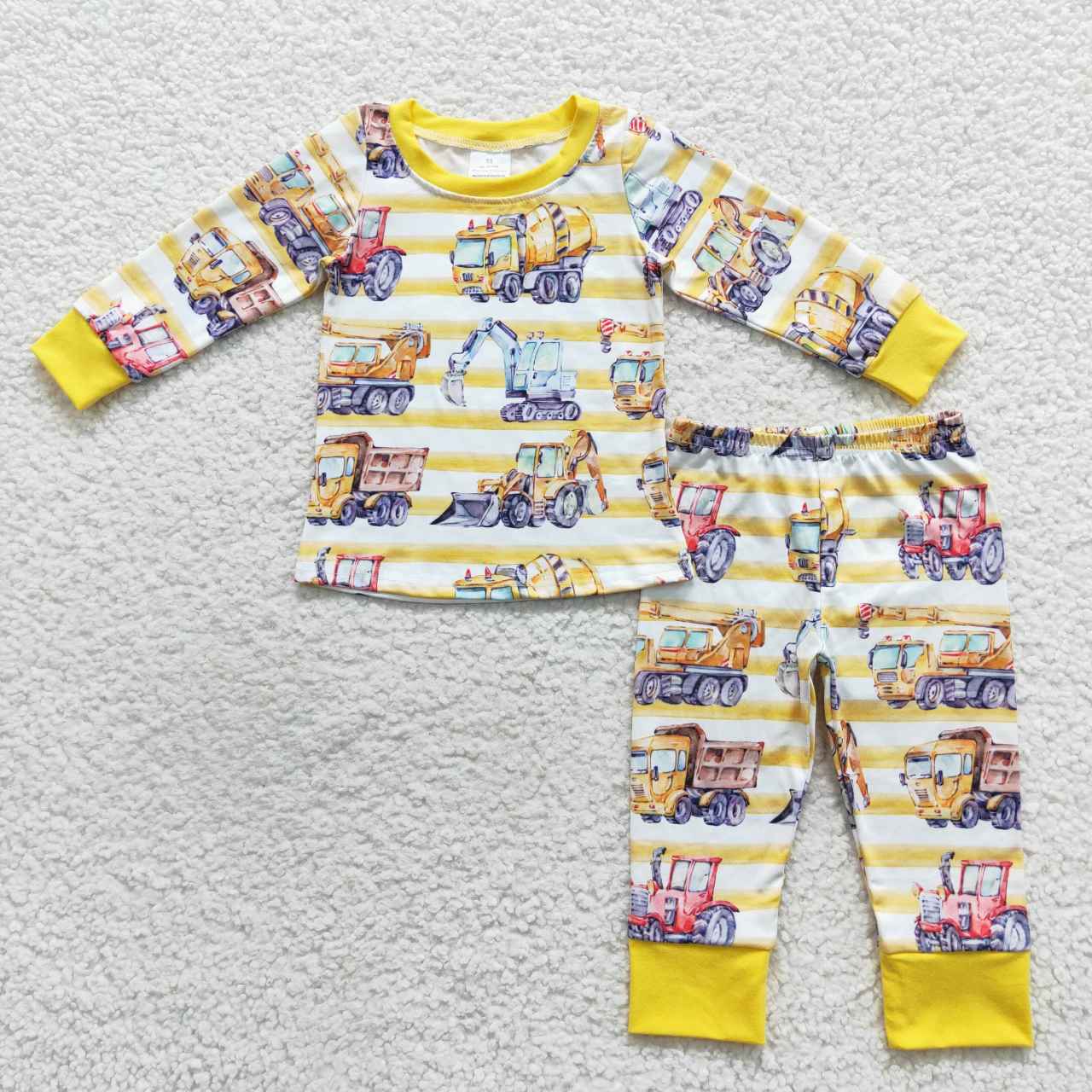 Yellow Truck Car Long-sleeved Pants pajamas