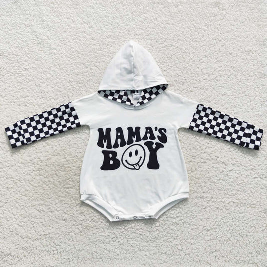 Black Plaid Smile long sleeves romper