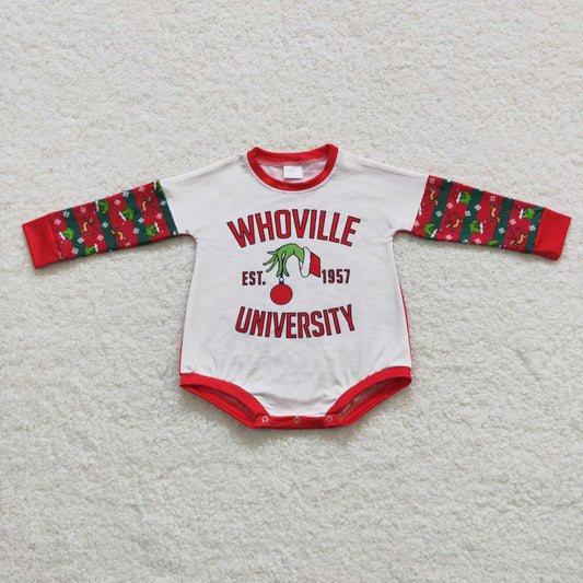 Christmas Red Cartoon long sleeves romper