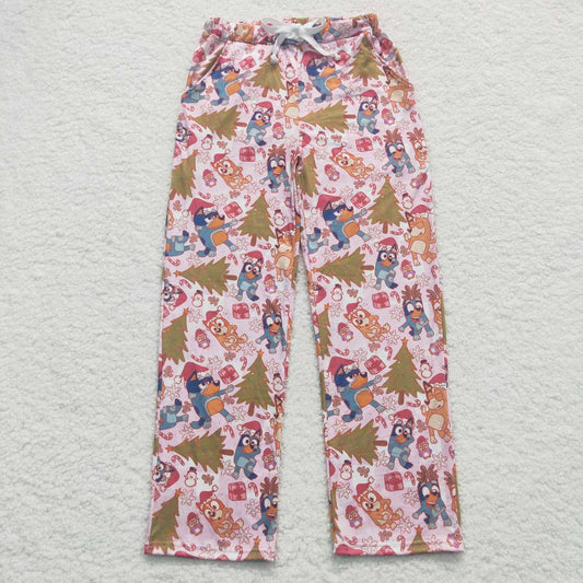 Adult Christmas Pink Tree Dog Woman'S Pants