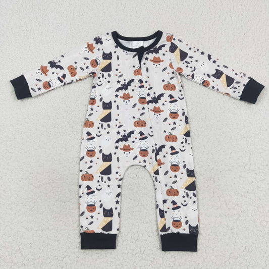 Halloween Pumpkin Baby Romper With zipper