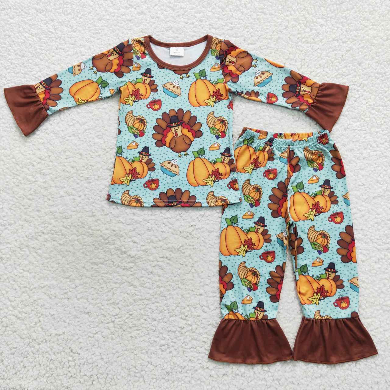 Thanksgiving Turkey Girls Pants Pajamas