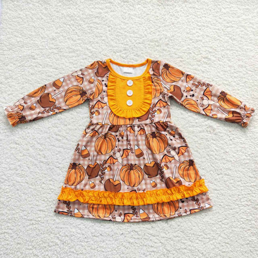 Pumpkin Big Long Sleeves Dress