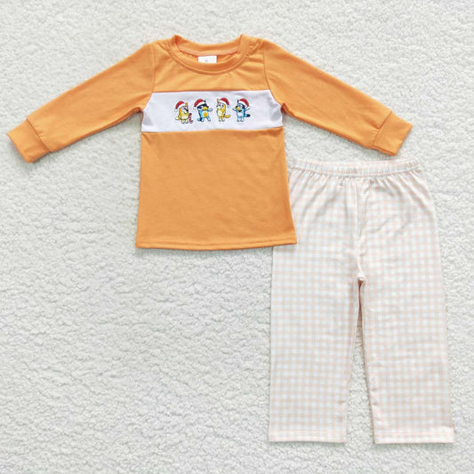 Christmas Dog Cartoon Print long-sleeved pants Boy pajamas