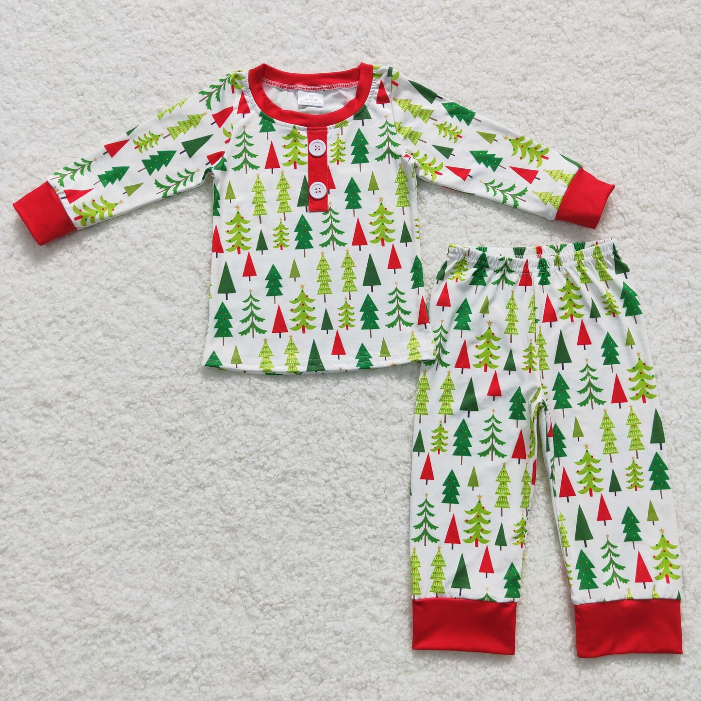 Christmas Green Tree long-sleeved Boy Pants pajamas