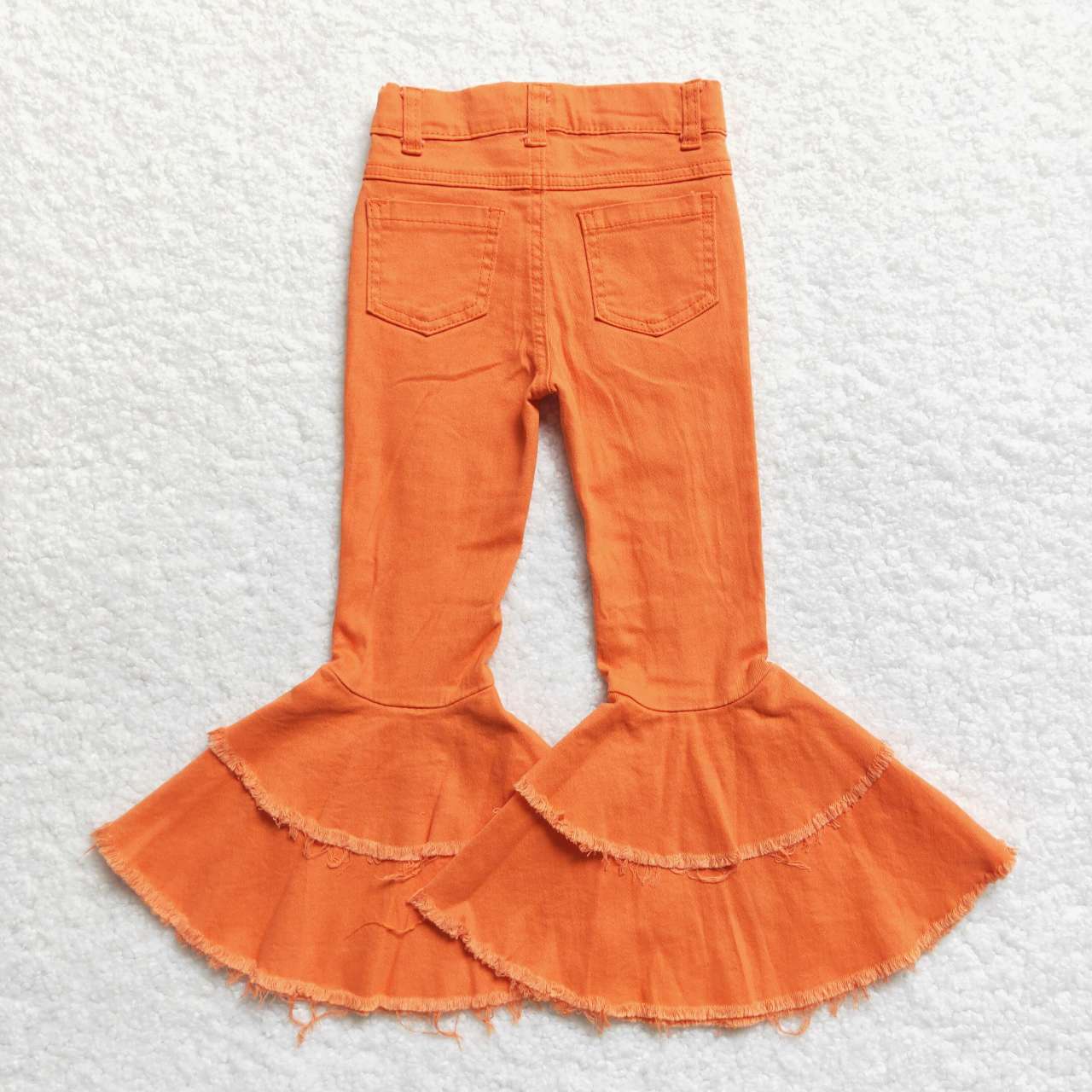 Orange hole bleach Bell bottom Jeans