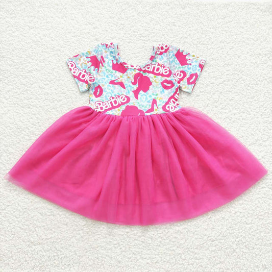 Pink Letter Short Girls Tutu Dress
