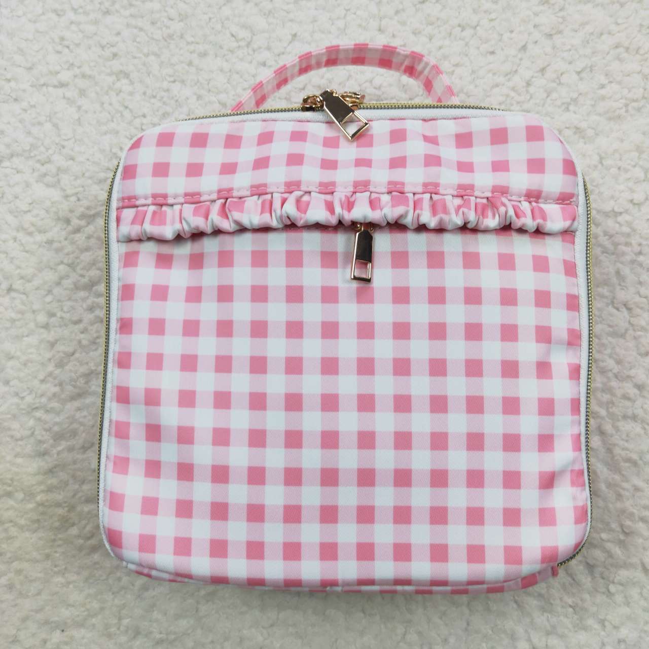 Pink Plaid Lunch Box