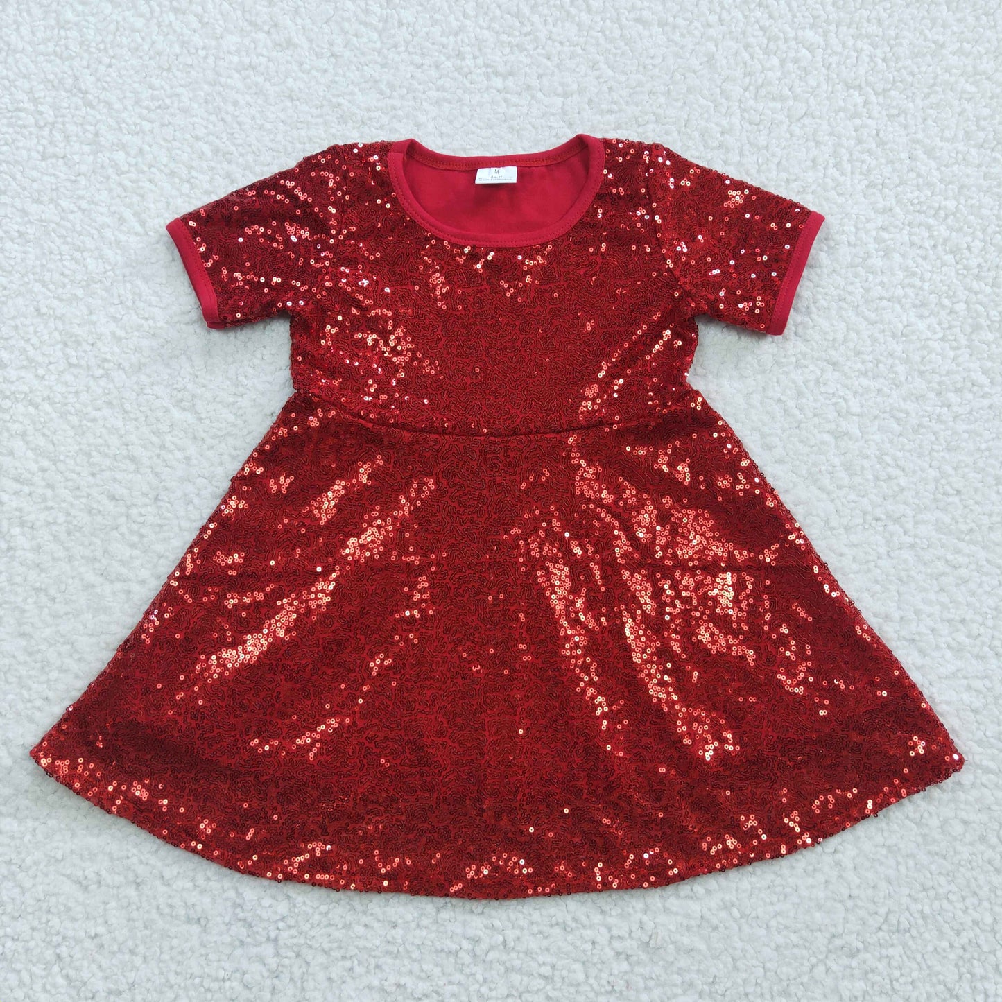 Red Sequins Short Dress