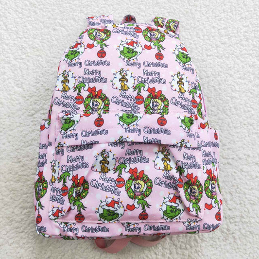 Christmas Pink Cartoon Cartoon Print BACKPACK