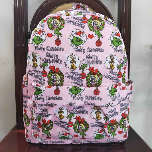 Christmas Pink Cartoon Cartoon Print BACKPACK