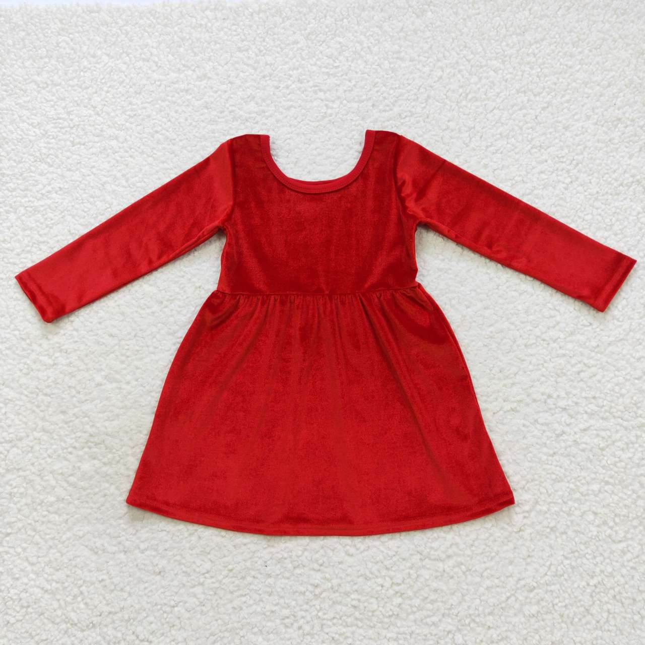 Red velvet Long Sleeves Dress