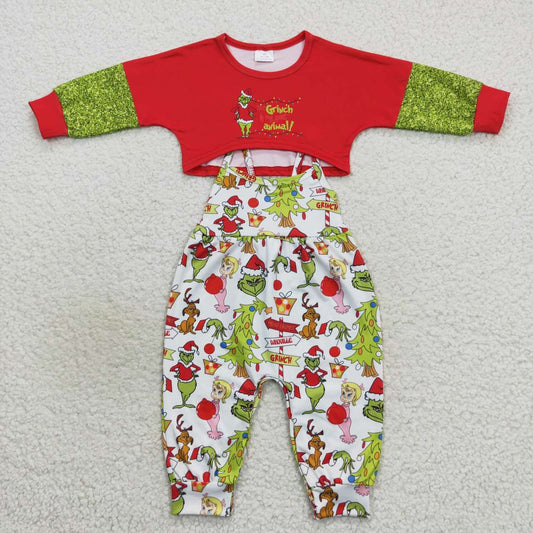 Christmas Green Cartoon Girls Set