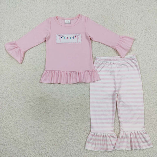 Christmas Embroidery Colored lights Girls Outfits