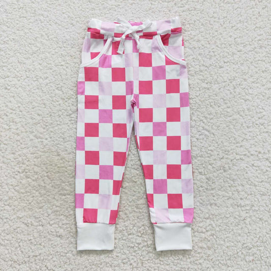 Pink and White Plaid Pants