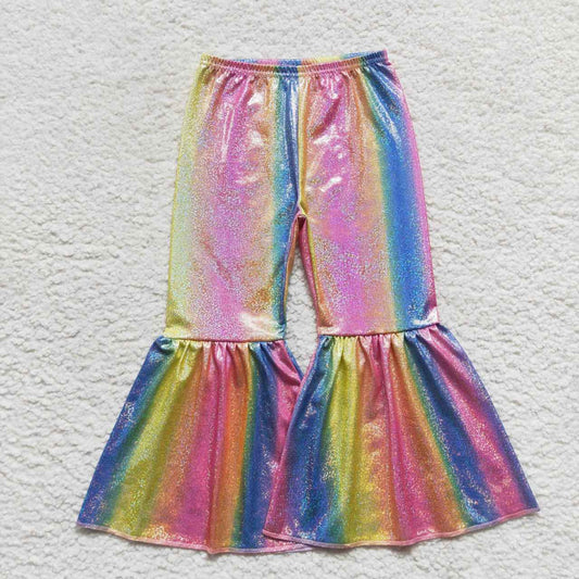Colorful Satin Spandex Bell Pants