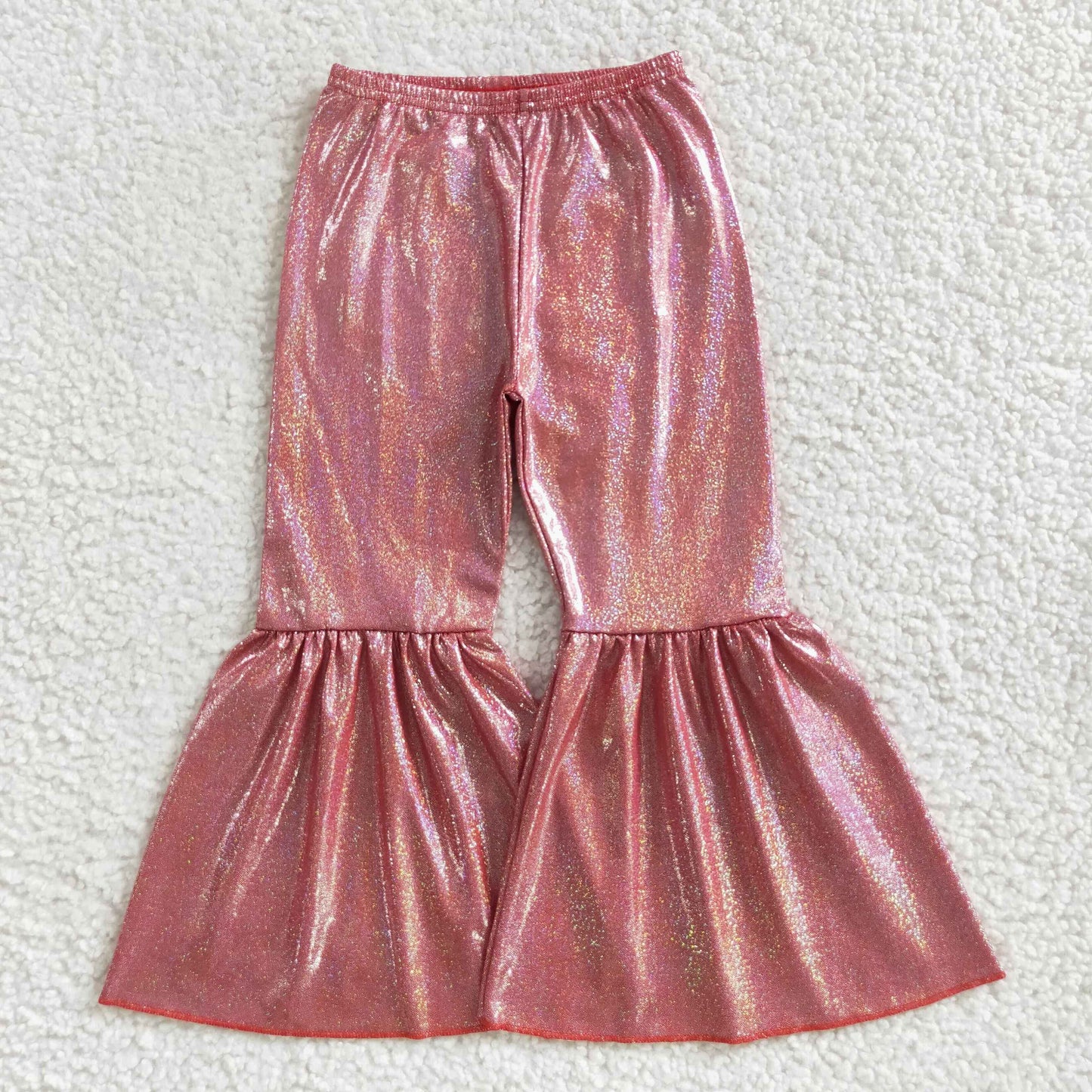 Light Pink Satin Spandex Bell Pants