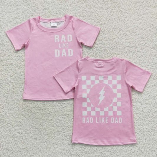 Pink Red Like Dad Short Shirt