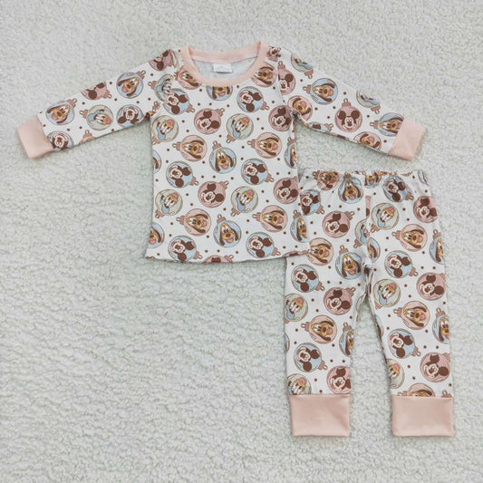 Pink Cartoon long-sleeved pants pajamas