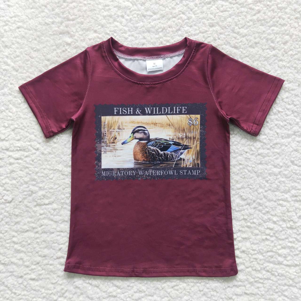 Burgundy Duck Print Shirt