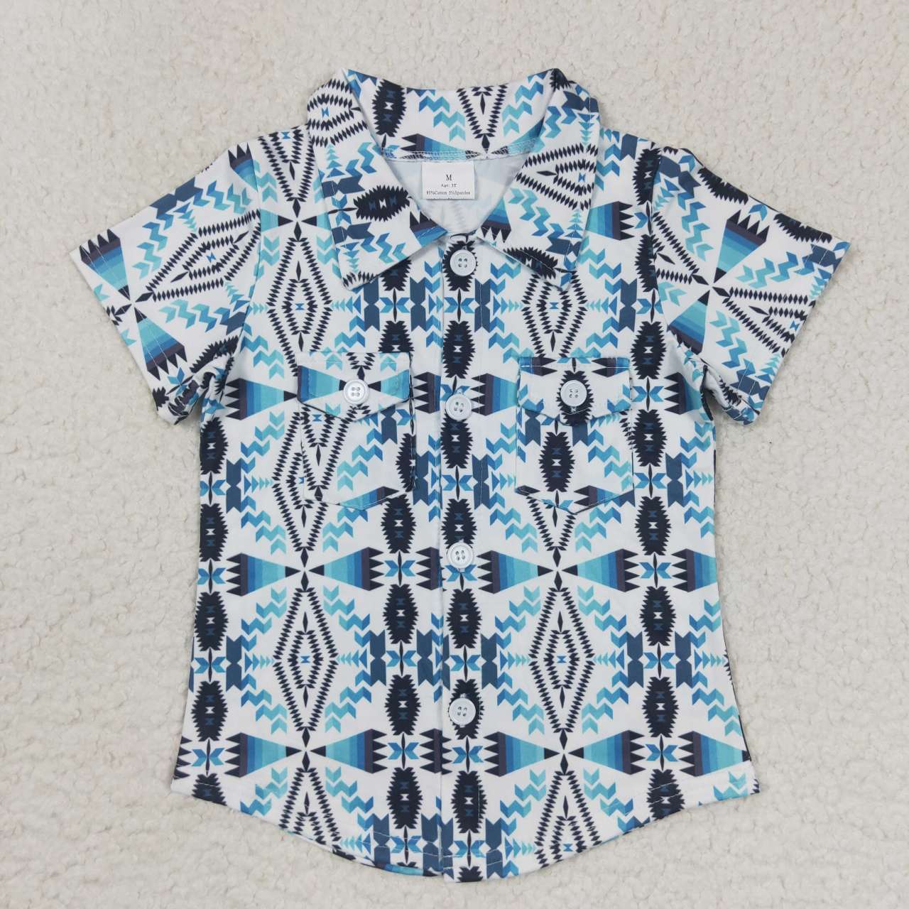 western blue with buttons Short Shirt
