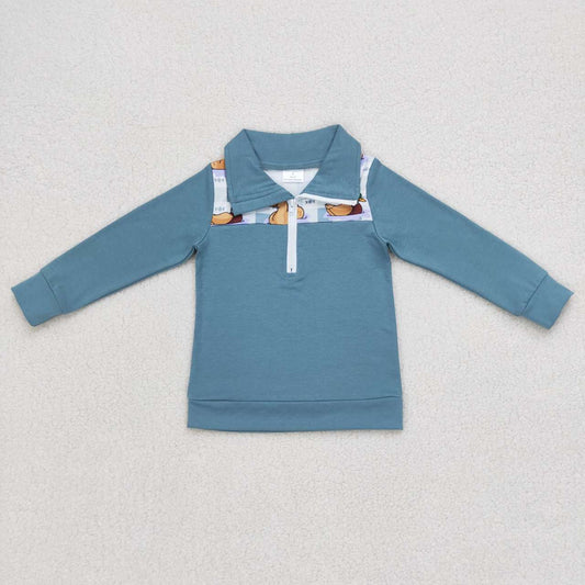 Blue Duck With Zipper Coat