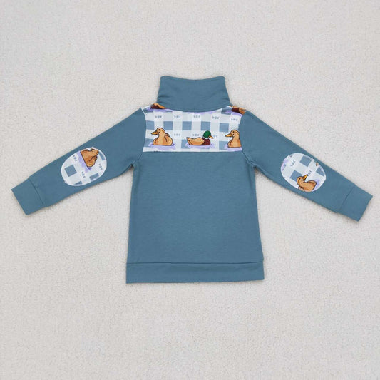 Blue Duck With Zipper Coat