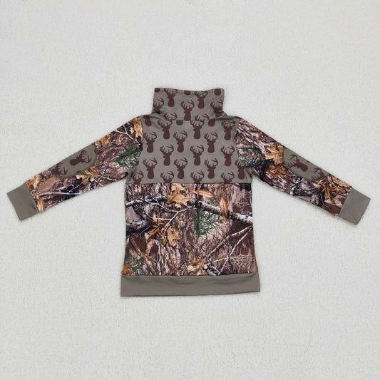 Camo Deer With Zipper Girls Coat