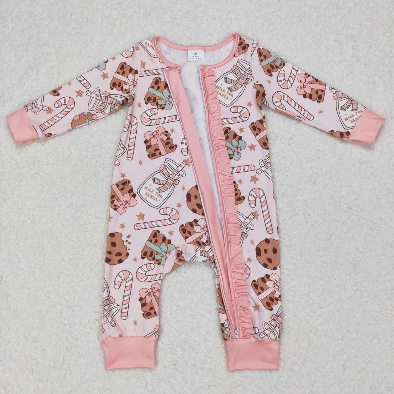 Pink Cookies Baby Romper With zipper