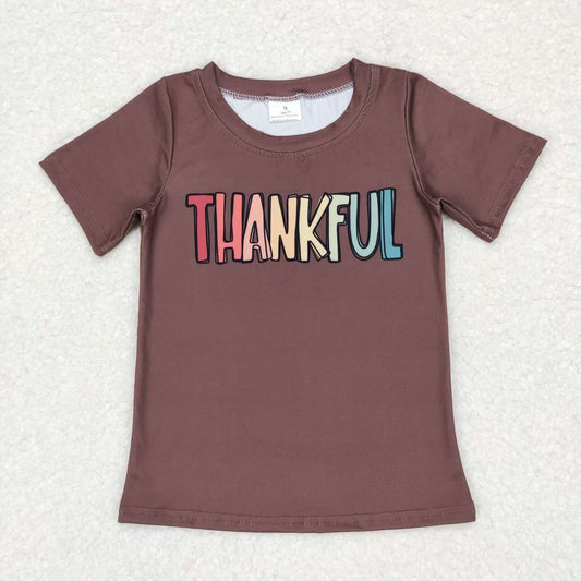 Brown letters THANKFUL Shirt