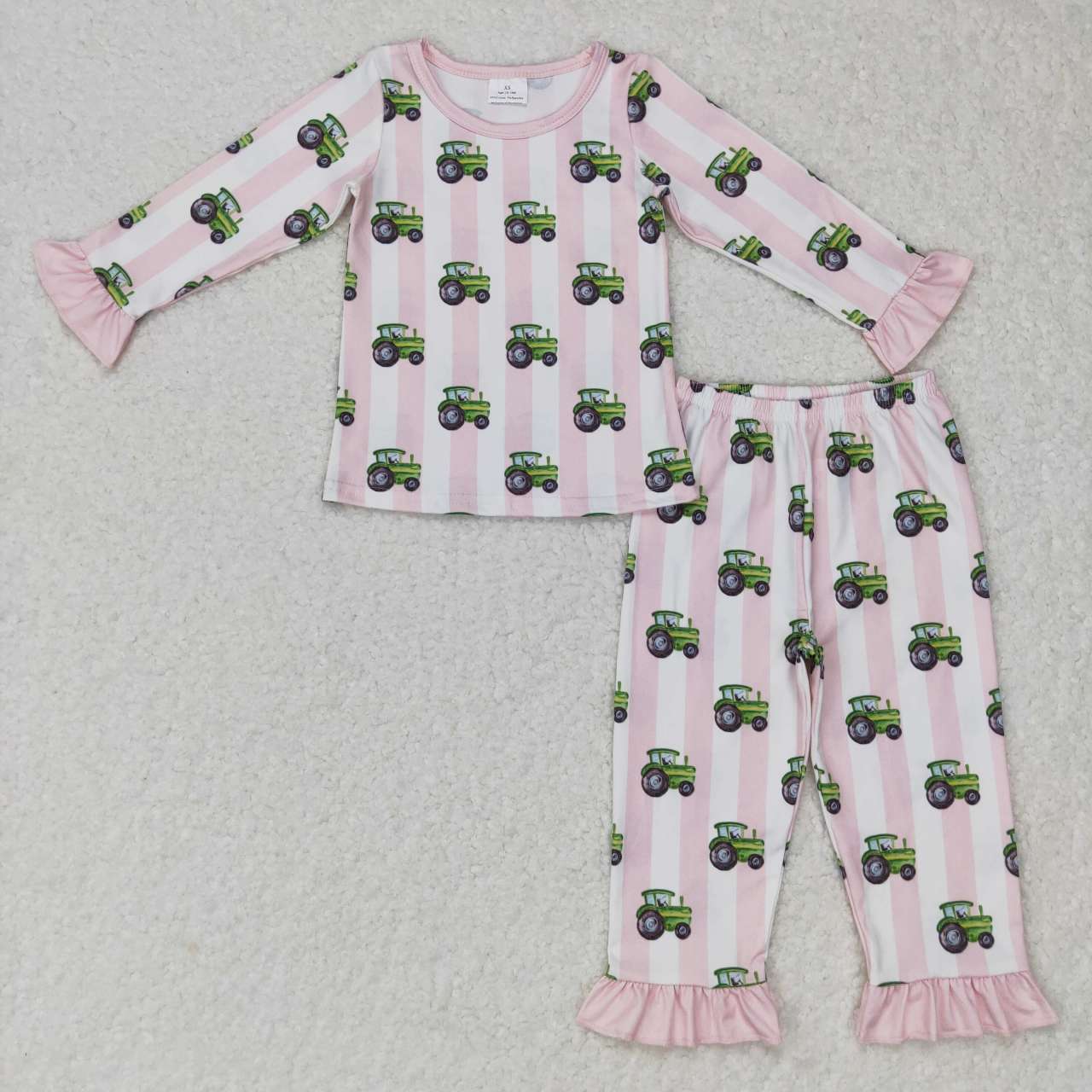 Pink Car print long-sleeved pants Girls pajamas