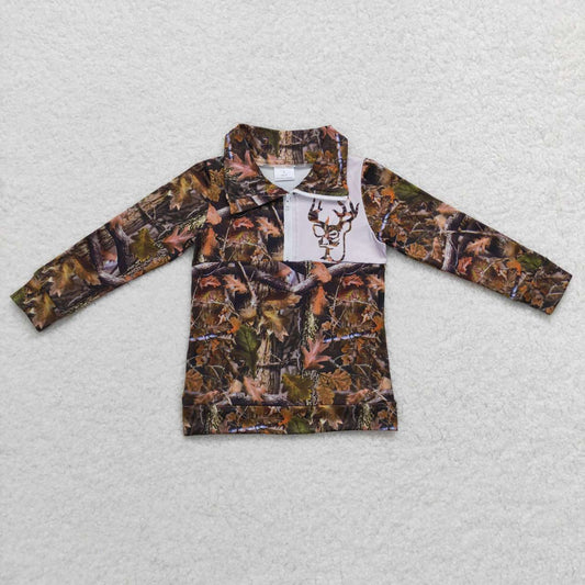 Camo Deer With Zipper Coat