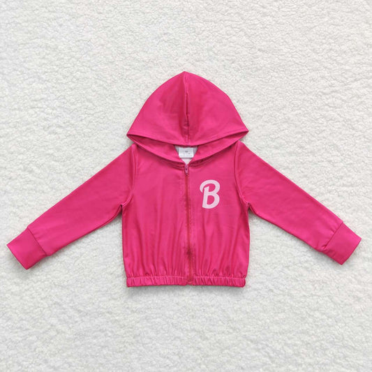Pink Letter With Zipper Coat
