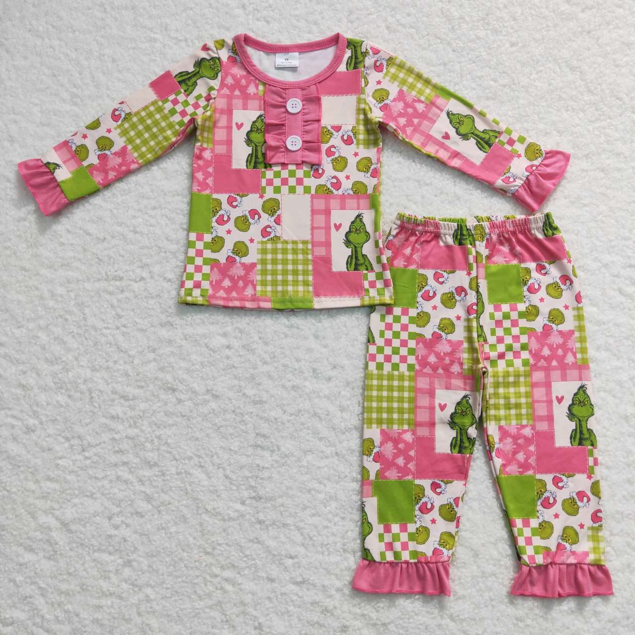 Christmas Pink Cartoon long sleeve pajamas