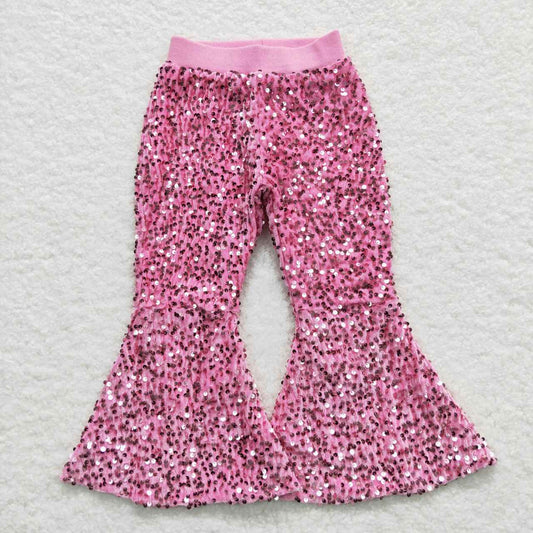 Pink Sequin bell pants