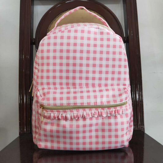 Pink Plaid Print BACKPACK