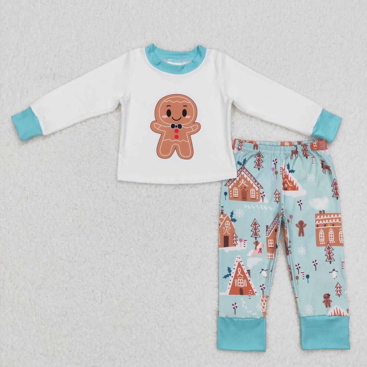 Christmas Gingerbread embroider Long-Sleeve Pajamas