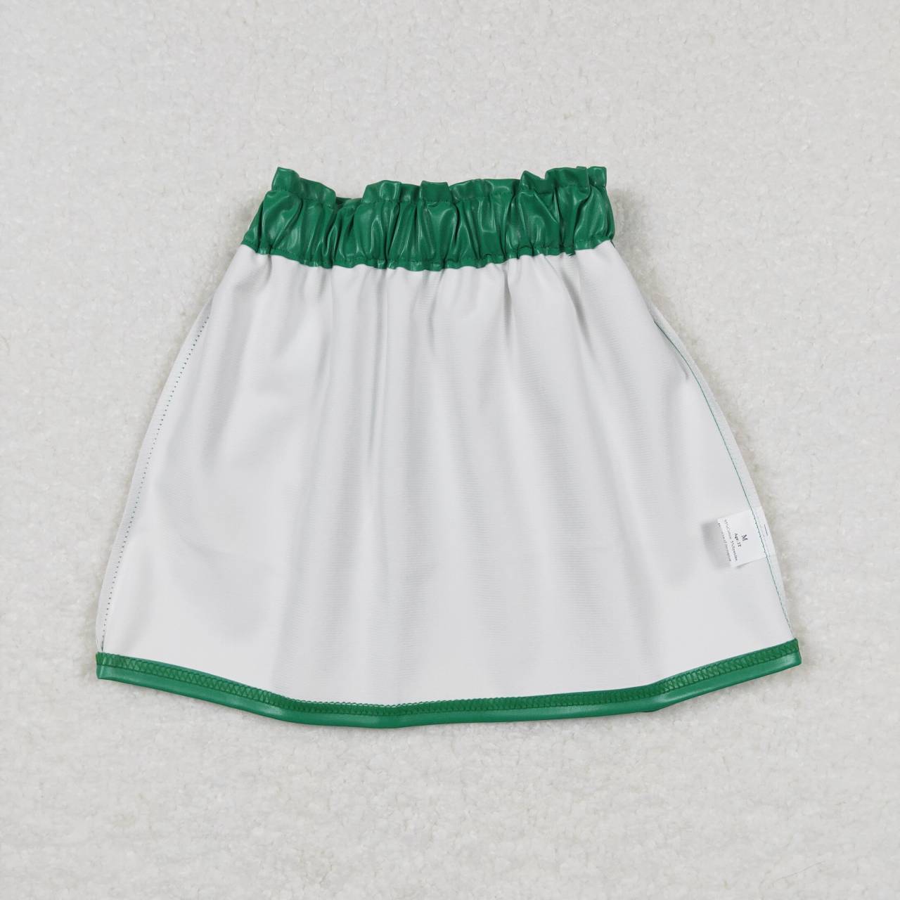 Green Leather Girls Dress Short
