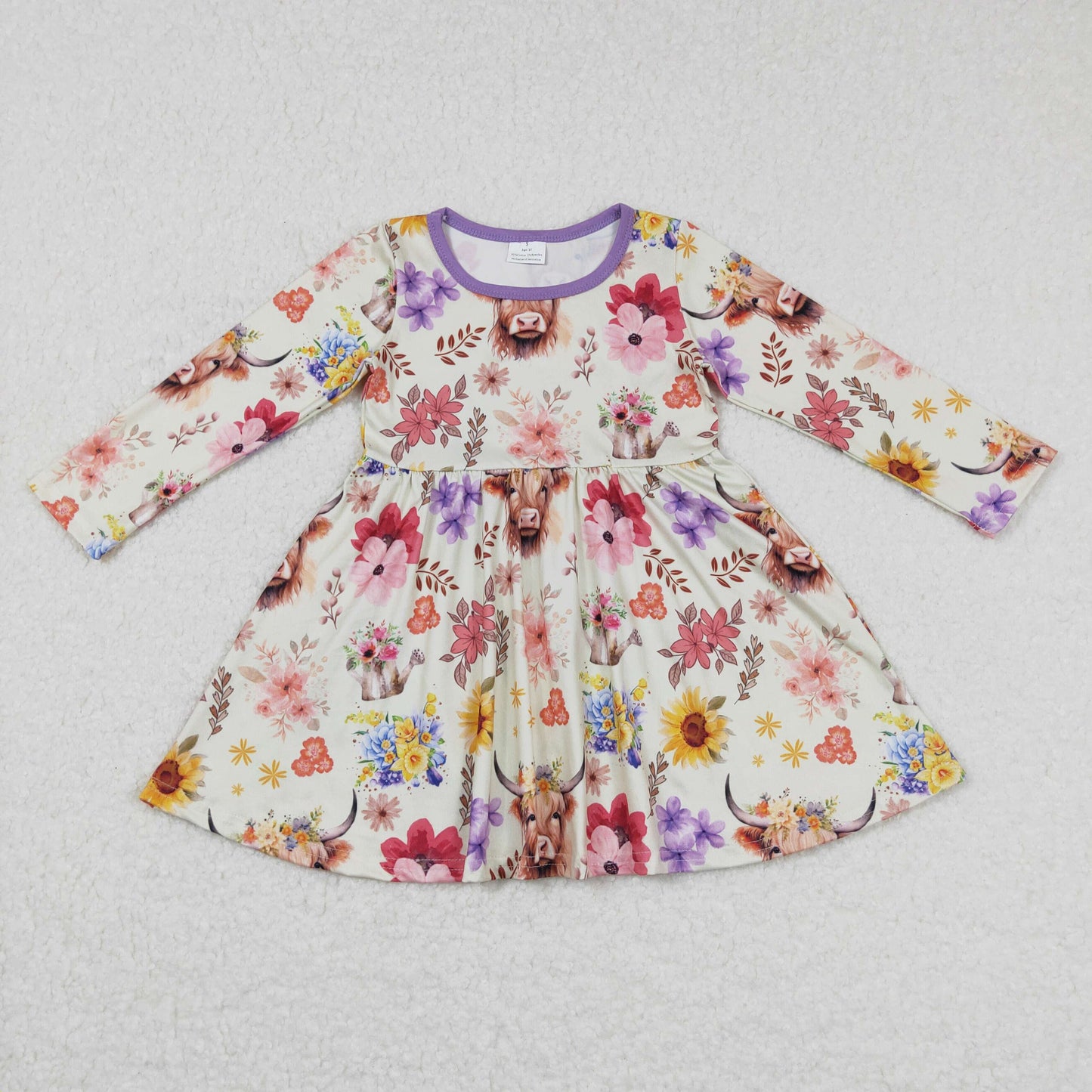 Floral Cow Girls Dress