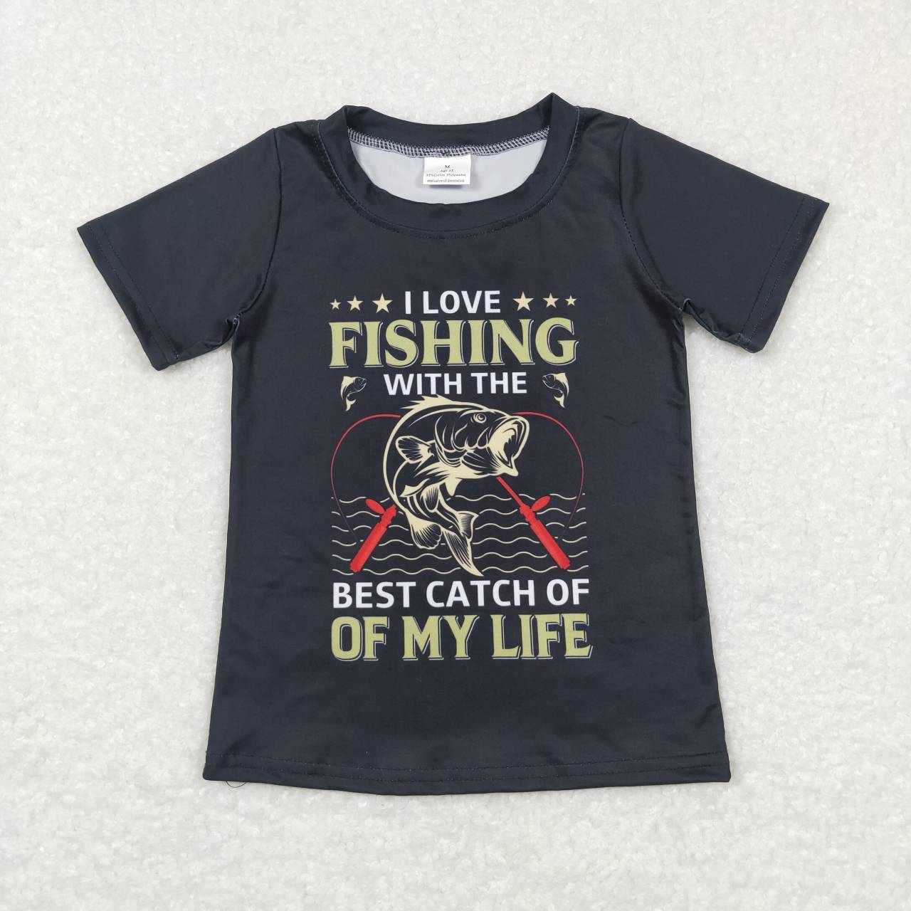 fishing Black Cartoon Shirt