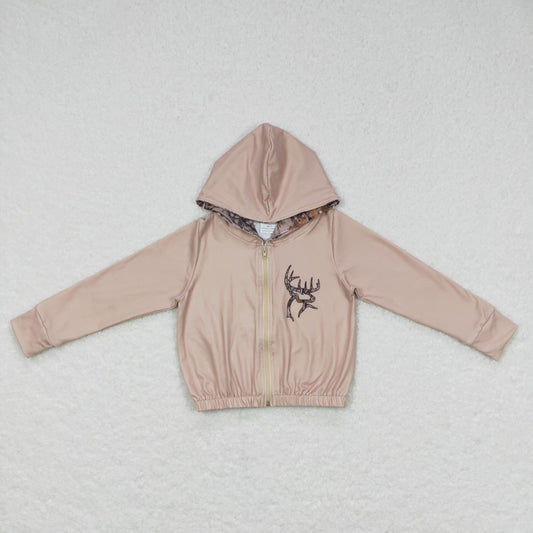 brown Deer With Zipper Coat