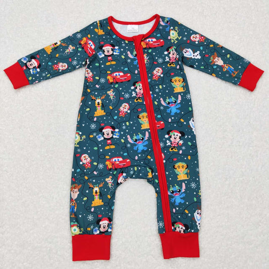 Christmas Dog Baby Romper With zipper