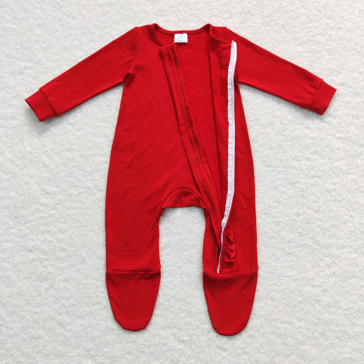 Soild Red Baby Romper With zipper