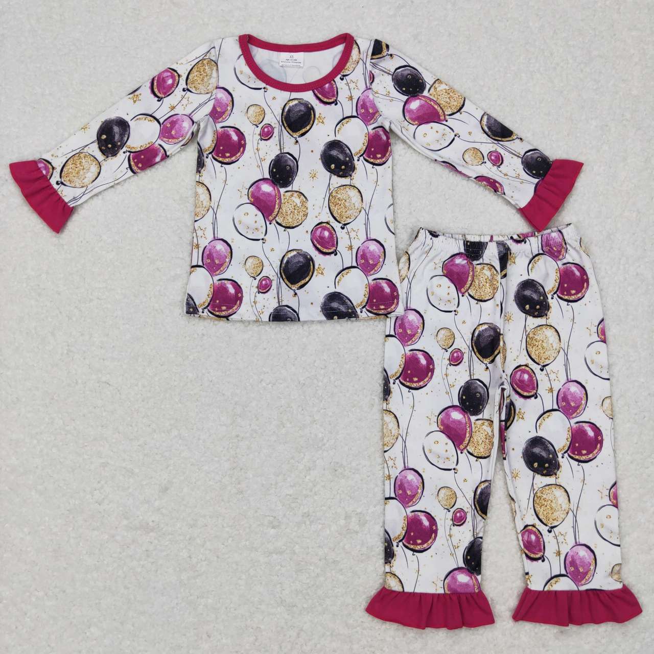 Happy New Year Colorful balloon long sleeve pajamas