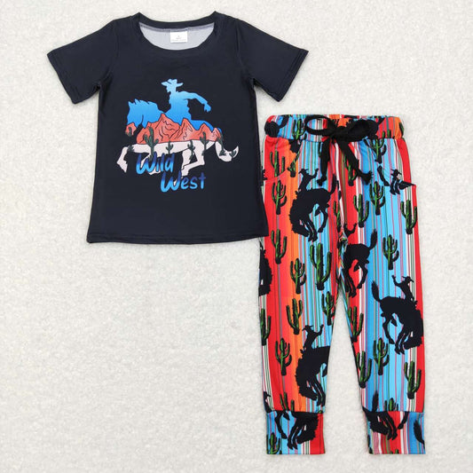Western Cowboy Print Boy Set