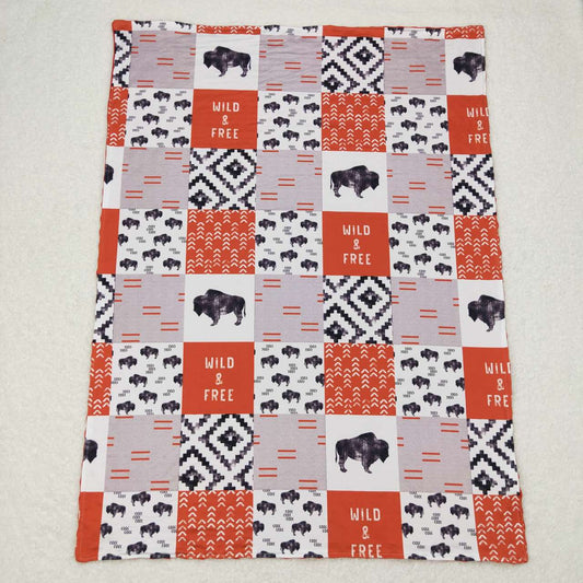 Orange Cow Print Kids's Blanket