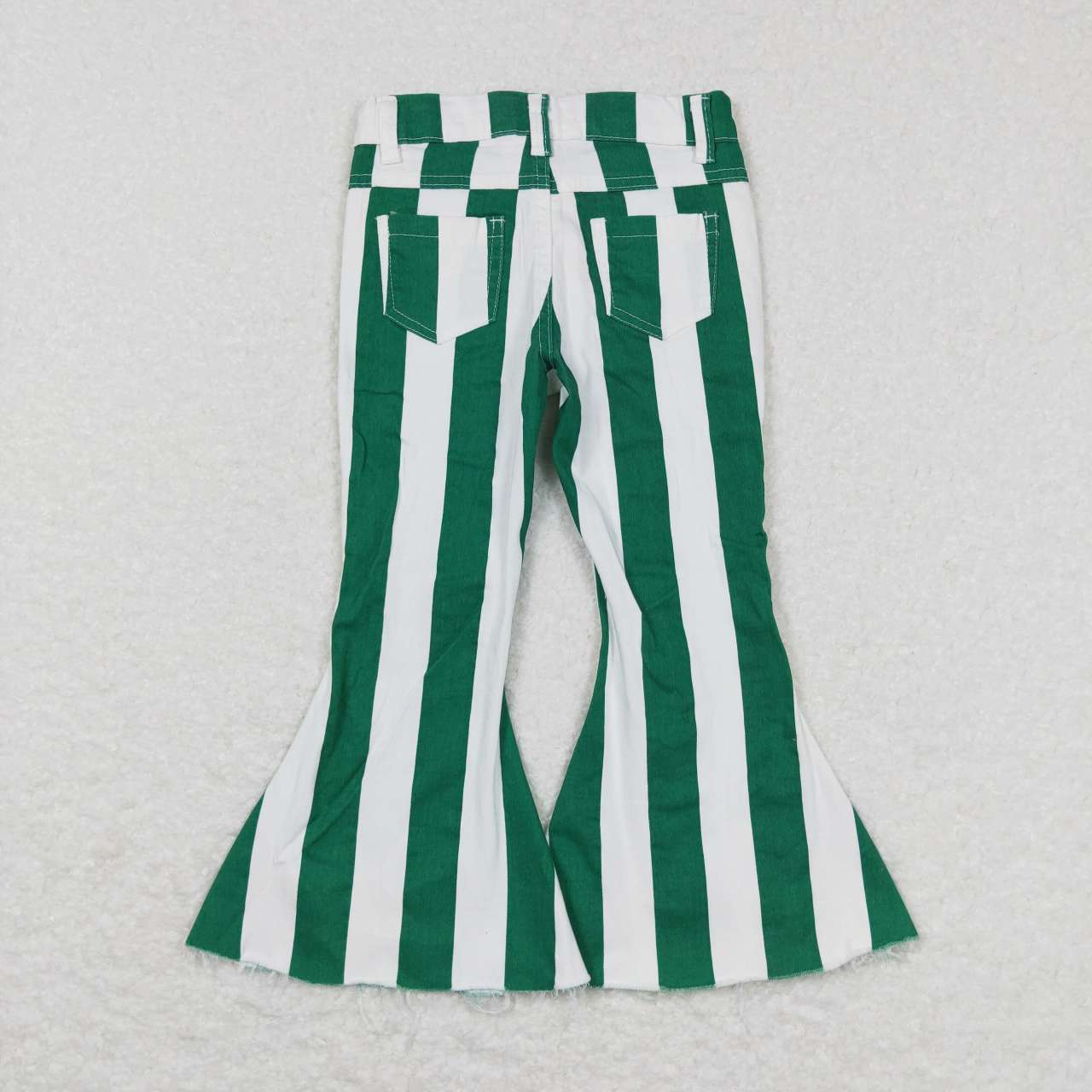 Green White Stripe Bell Jeans