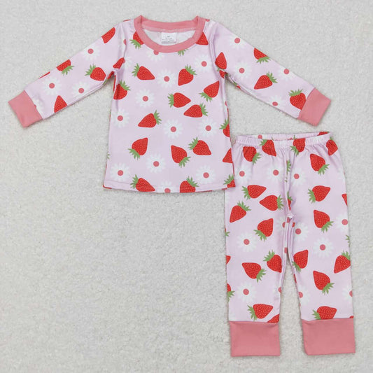 Pink strawberry long-sleeved Pants Pajamas