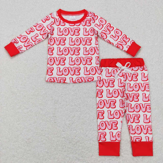 Valentine's Day Love Letter Long Sleeve Pajamas