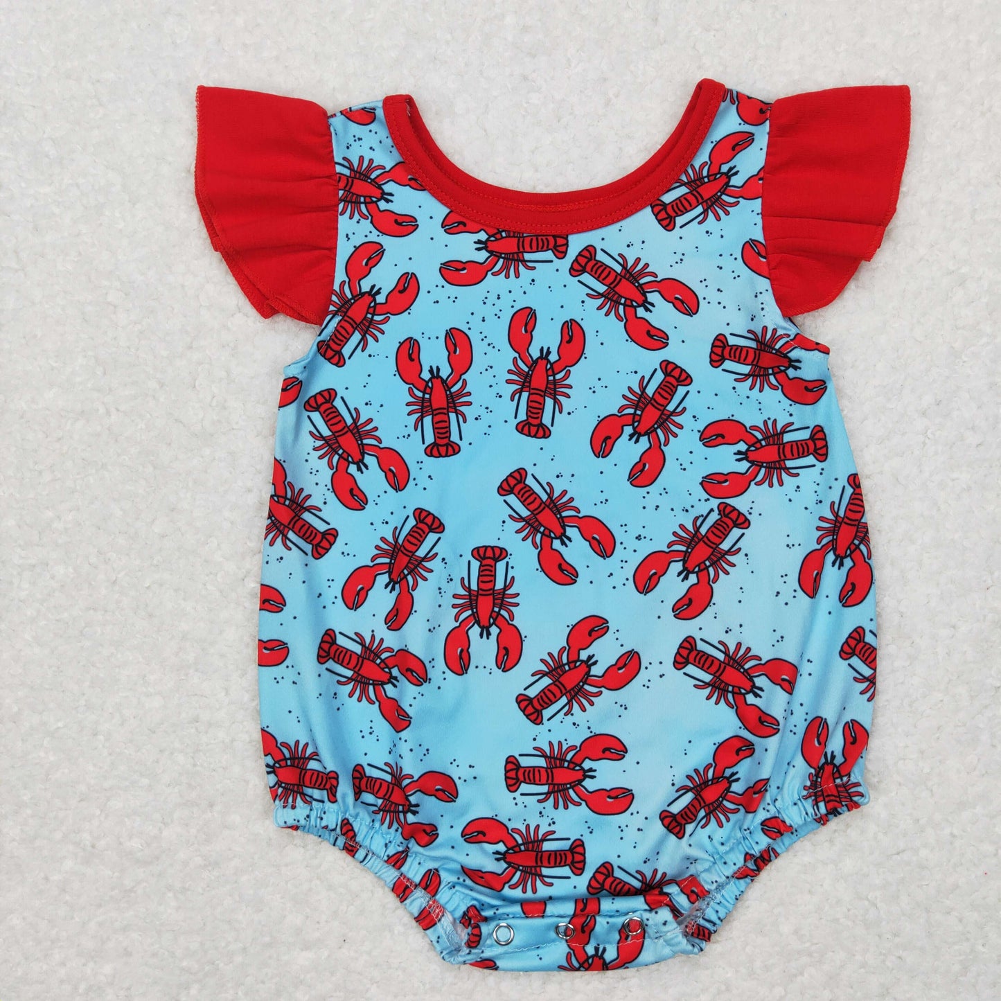 Blue lobster Short baby Romper
